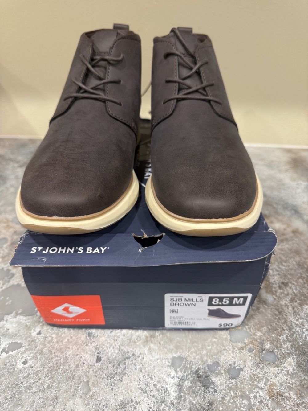 St. John's Bay Brown Chukka Boots with Cream Sole
